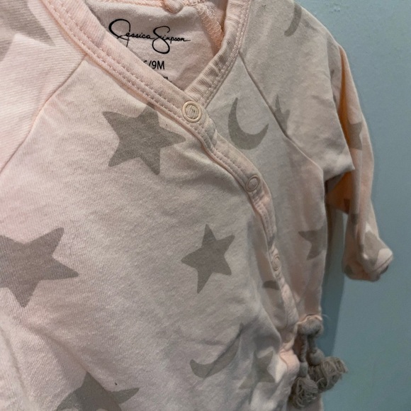 3/$15 Jessica Simpson Pink Star and Moon Baby Sleeper - Picture 4 of 5